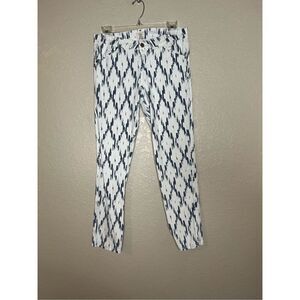 Andrea Jovine abstract white and blue skinny pants - size 6